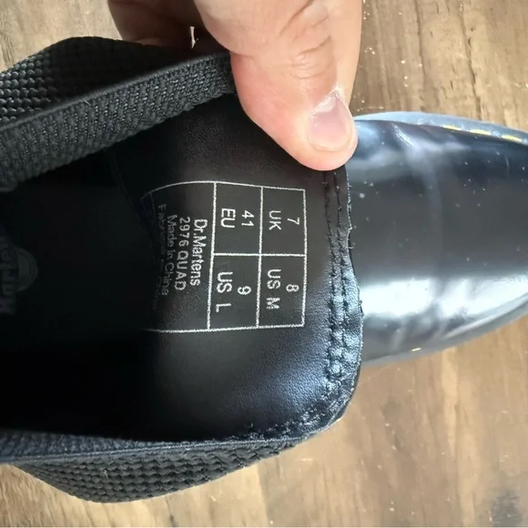 Dr. Martens Black Ankle Boots with Yellow Stitching Platform - Picture 4 of 4